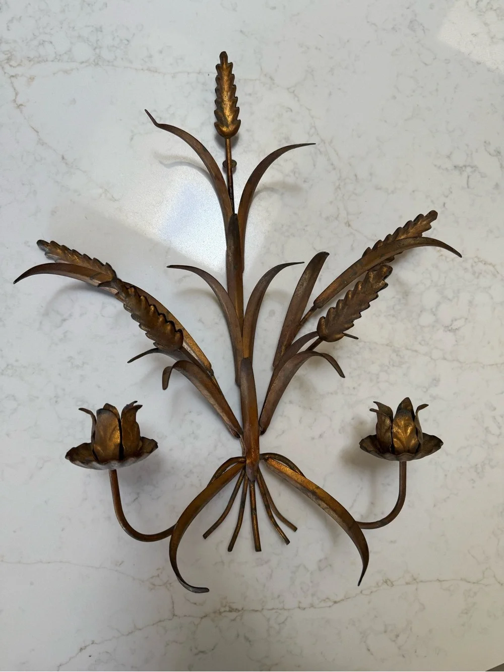 Nora Fenton Tole Sheath of Wheat Candle Wall Sconce